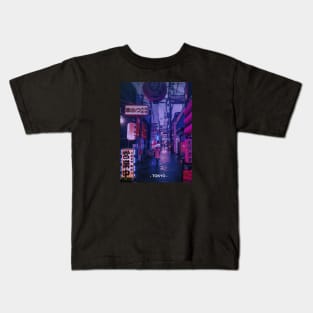 Tokyo Street Neon Synthwave Kids T-Shirt